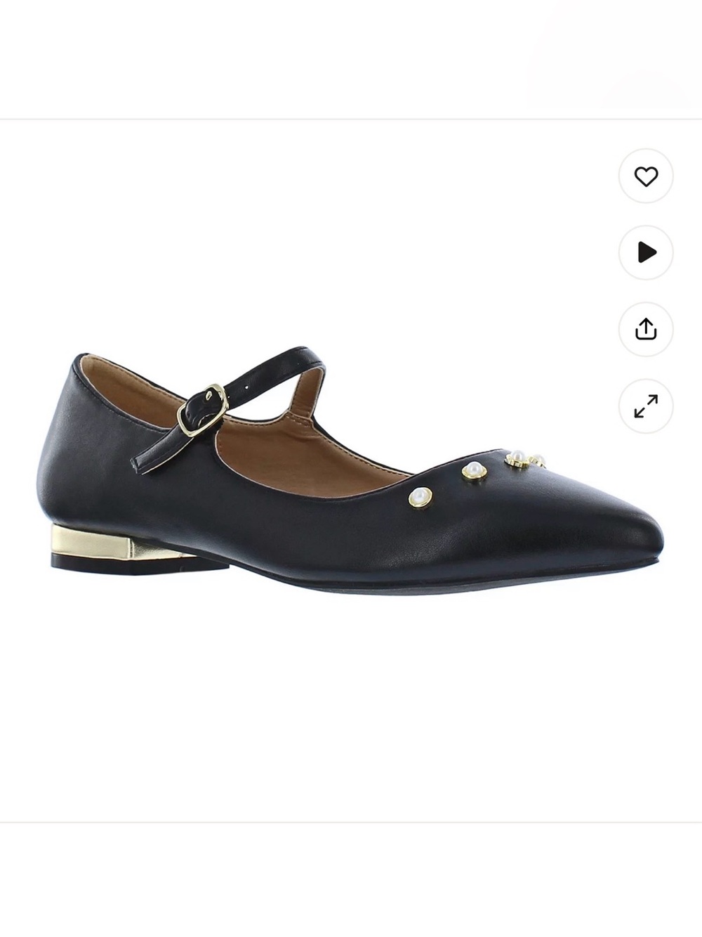 Draper James Black Pearl-Embellished Mary Jane Flat